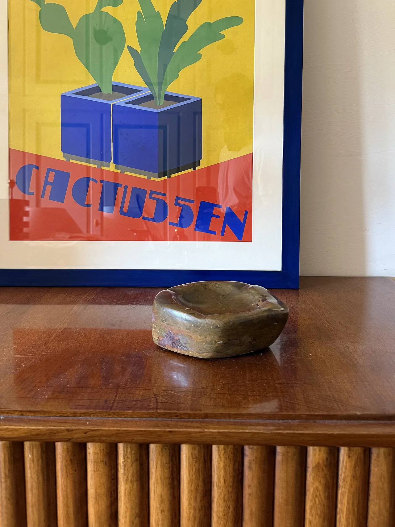 Fossil brown marble ashtray, France, 1970s 2
