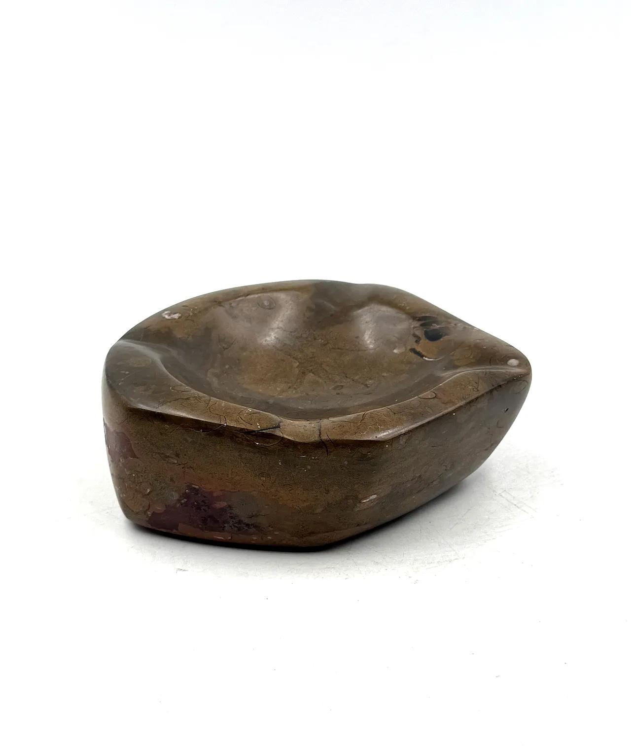 Fossil brown marble ashtray, France, 1970s 7