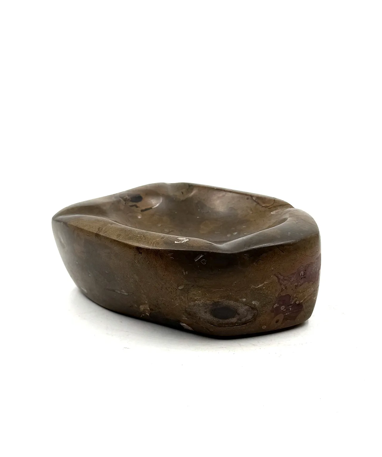 Fossil brown marble ashtray, France, 1970s 8
