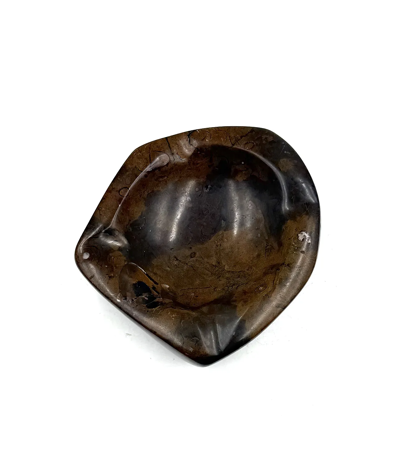 Fossil brown marble ashtray, France, 1970s 10