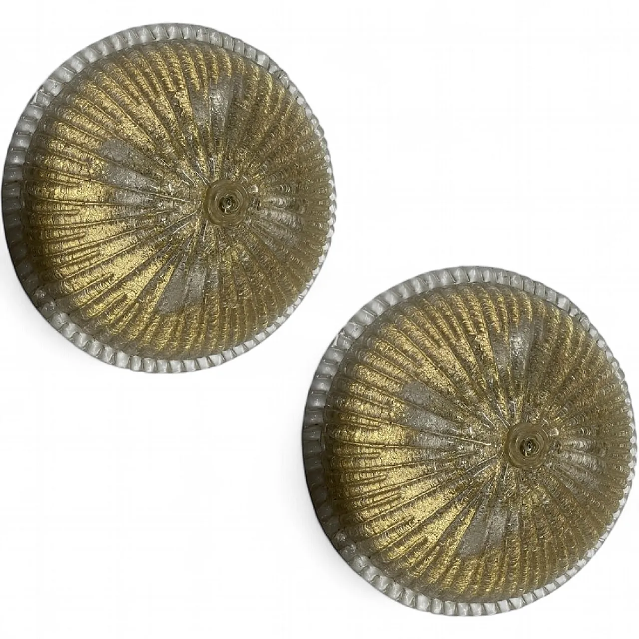 Pair of Murano glass recessed lamps, 1980s 10