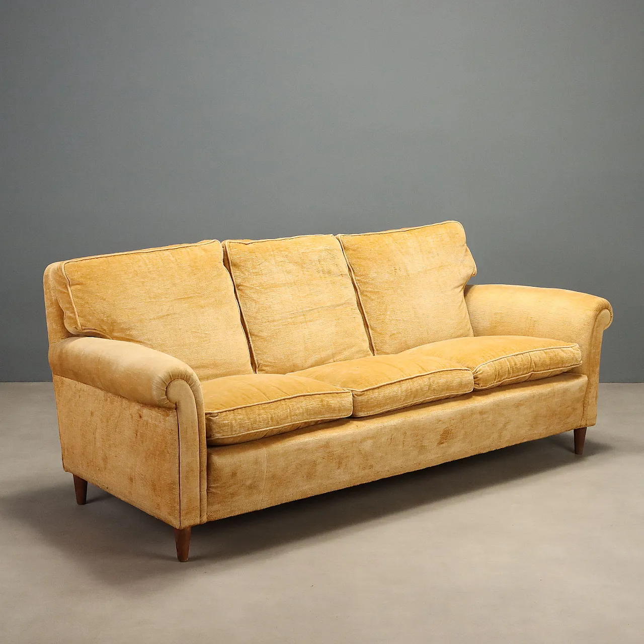 Three seater sofa in velvet, 1950s 1