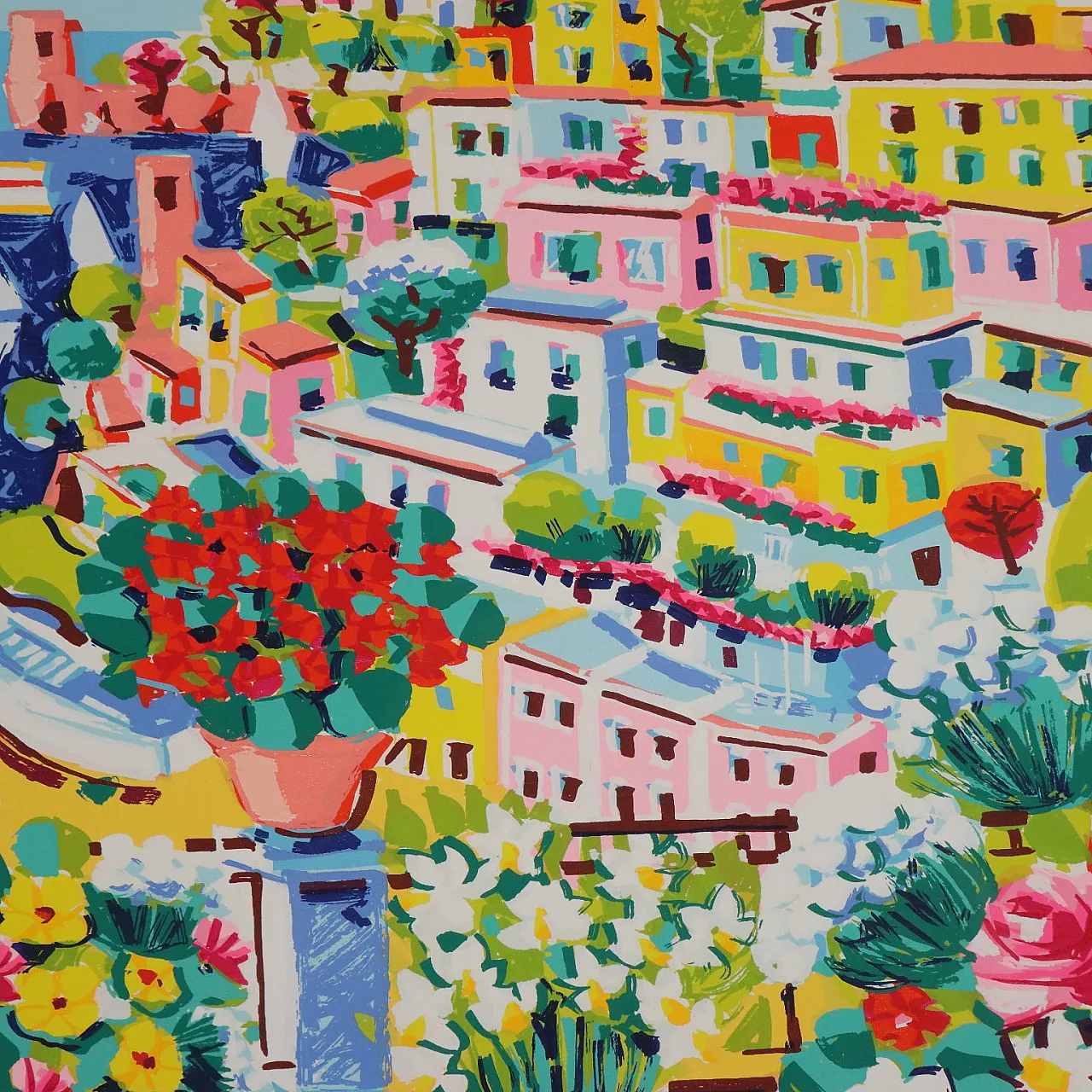 Spring on the Amalfi coast by Athos Faccincani, 20th century 4