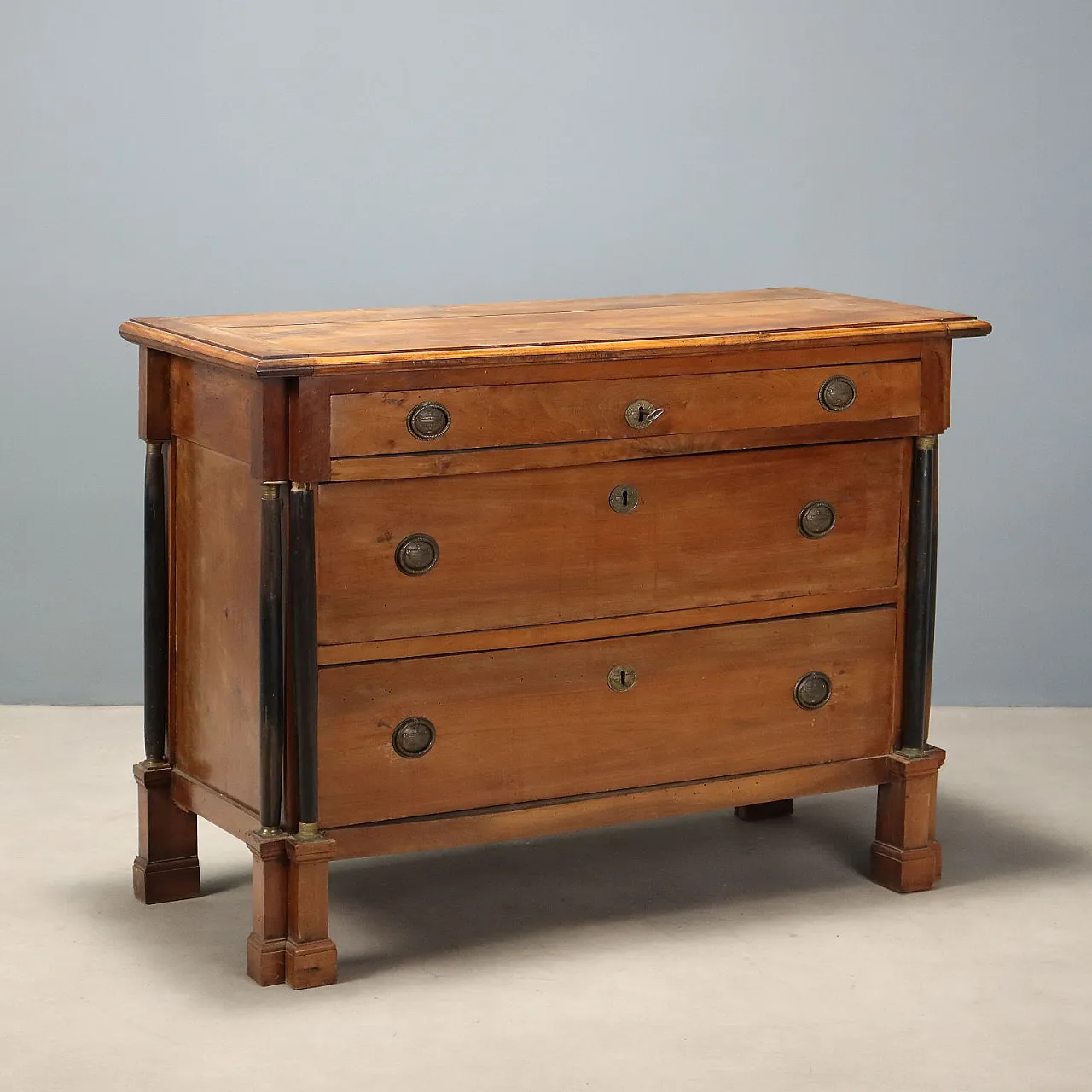 Napoleon III chest of drawers in walnut, late 19th century 1