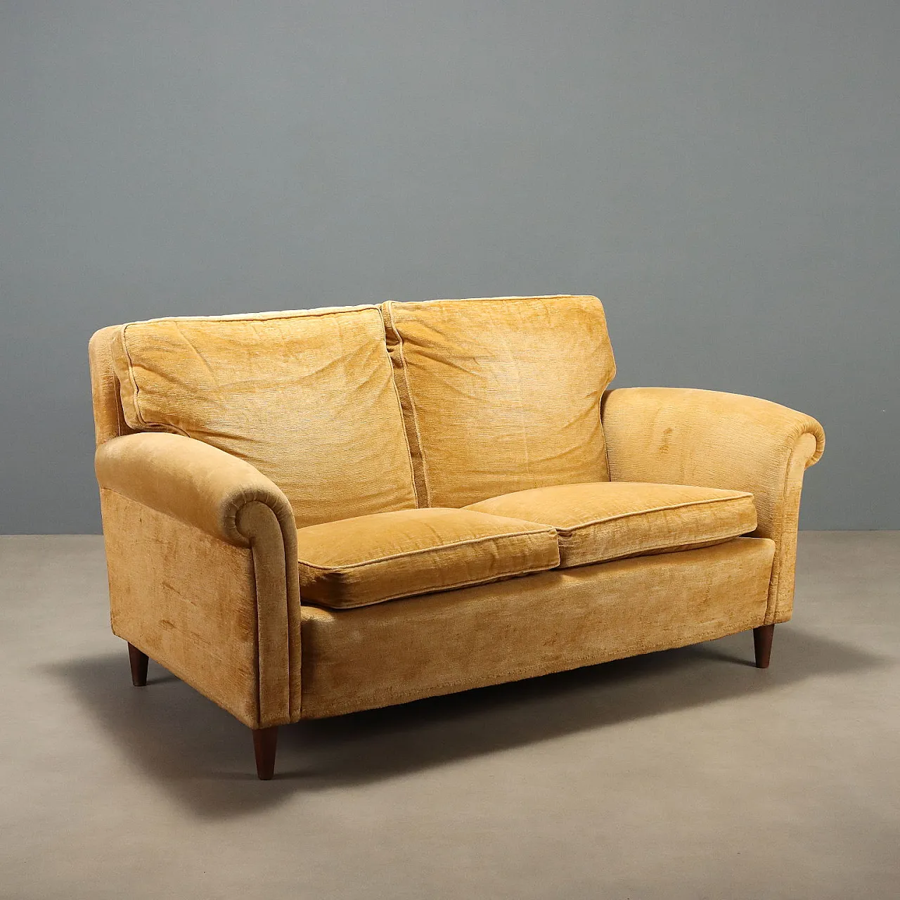 Two seater sofa in velvet, 1950s 1