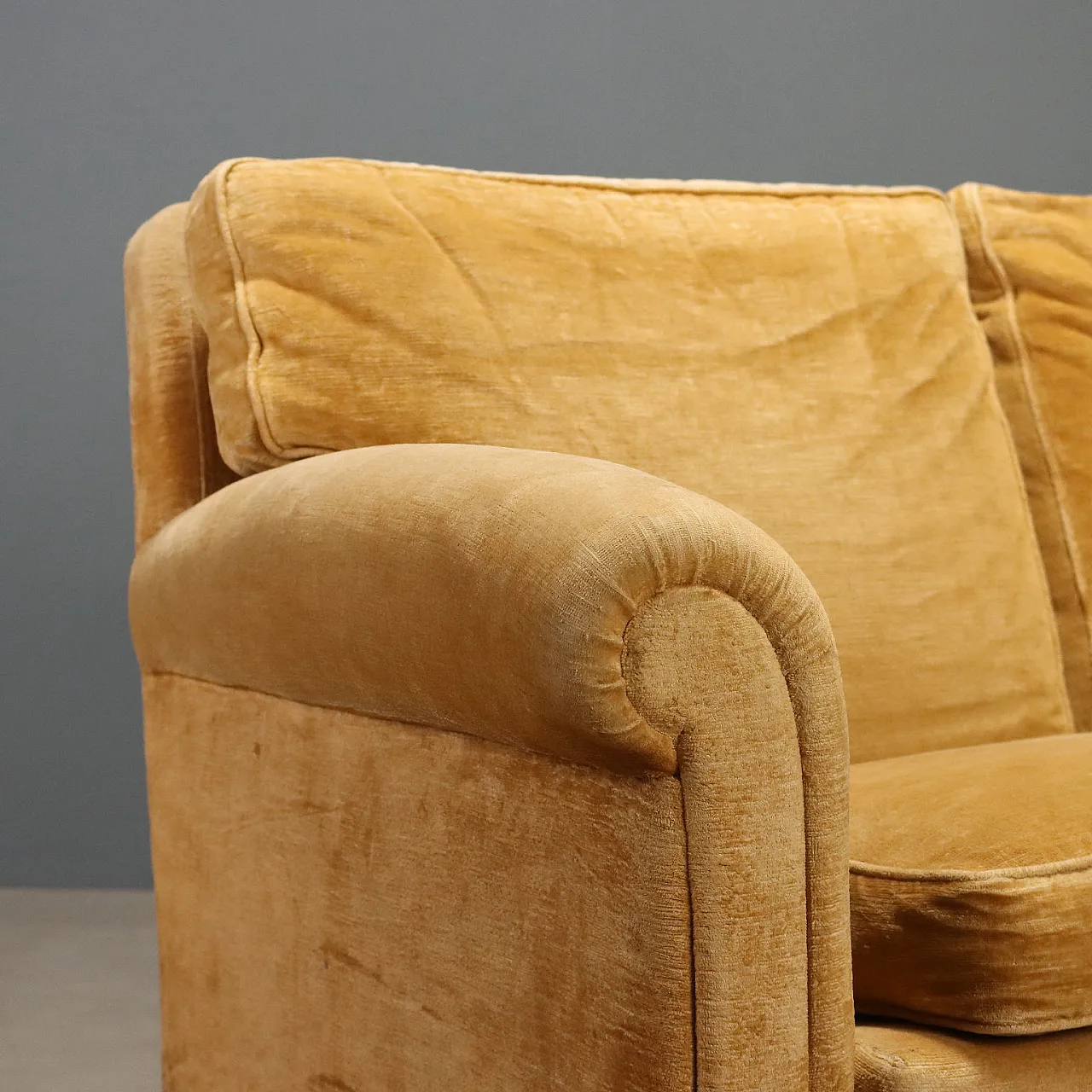 Two seater sofa in velvet, 1950s 4