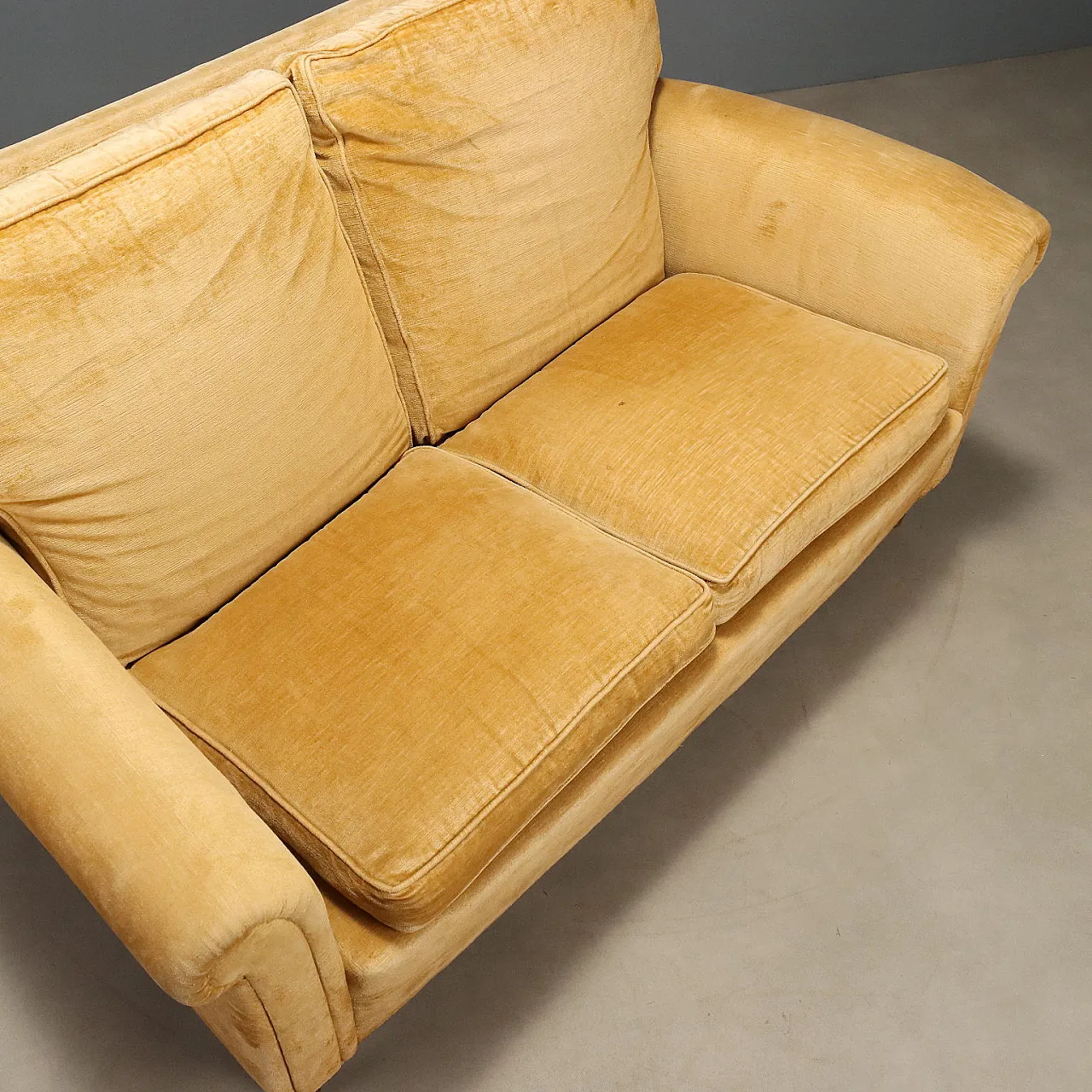 Two seater sofa in velvet, 1950s 6