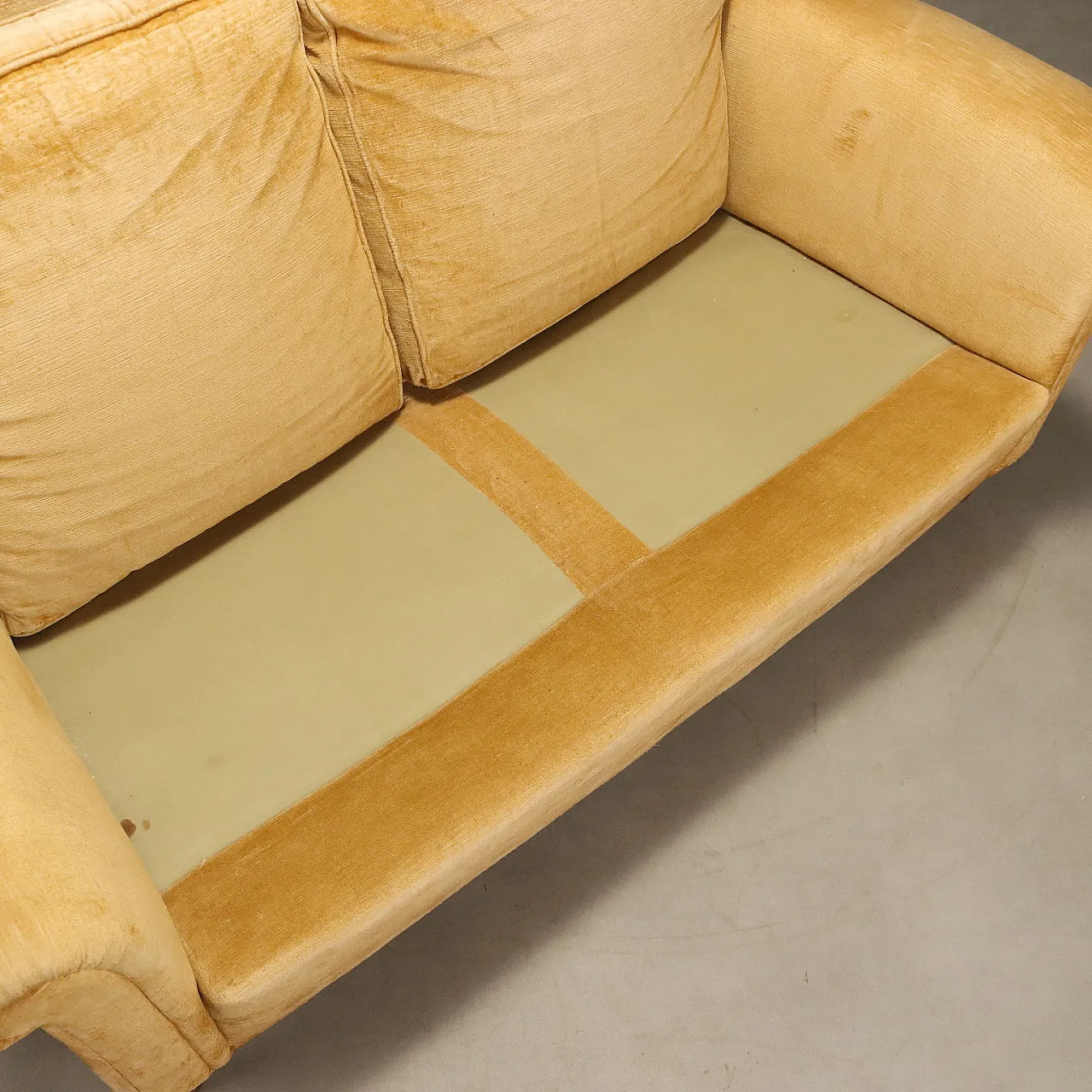 Two seater sofa in velvet, 1950s 7
