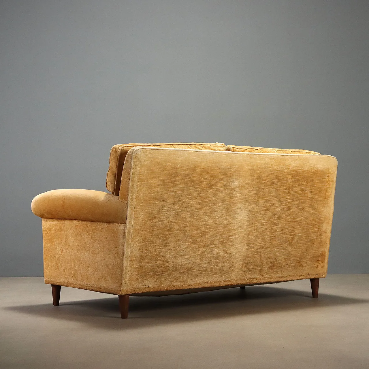 Two seater sofa in velvet, 1950s 8