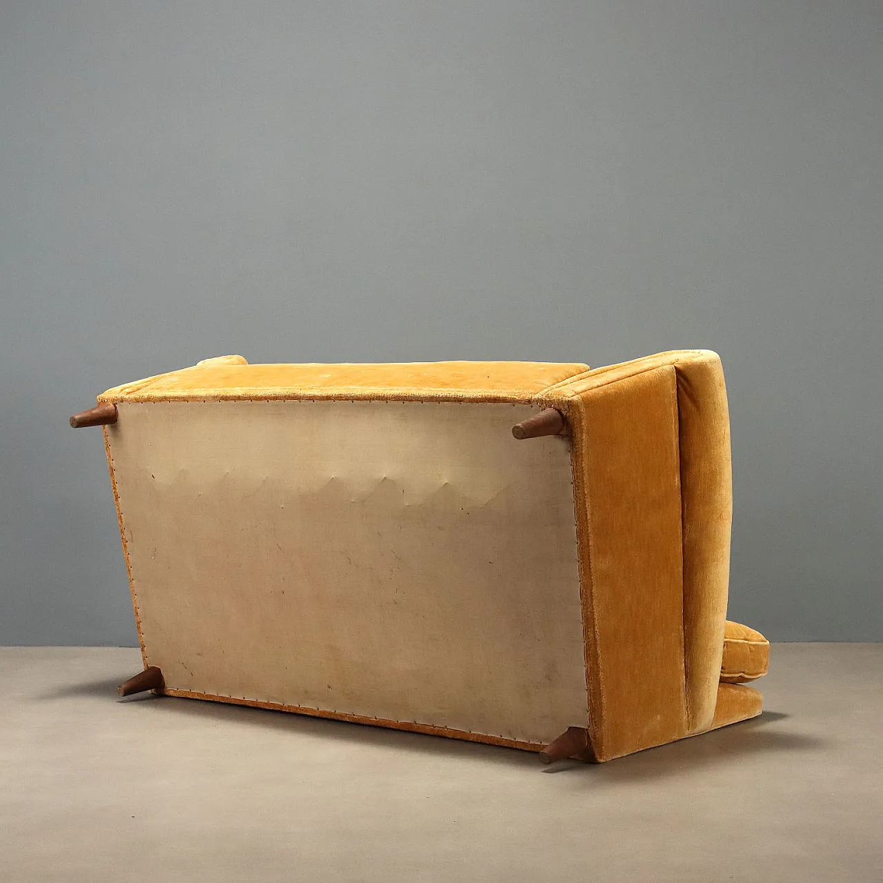 Two seater sofa in velvet, 1950s 9