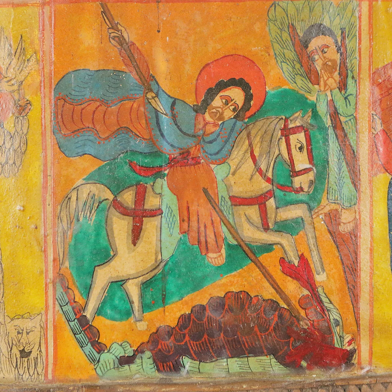 Ethiopian Icon, Madonna with Jesus and Saints, 19th century 4
