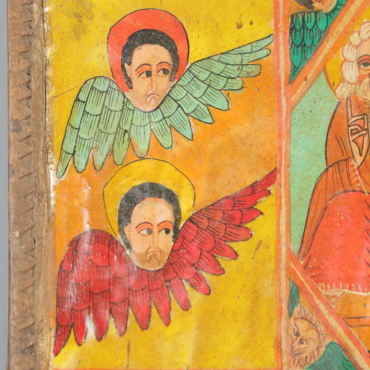 Ethiopian Icon, Madonna with Jesus and Saints, 19th century 6