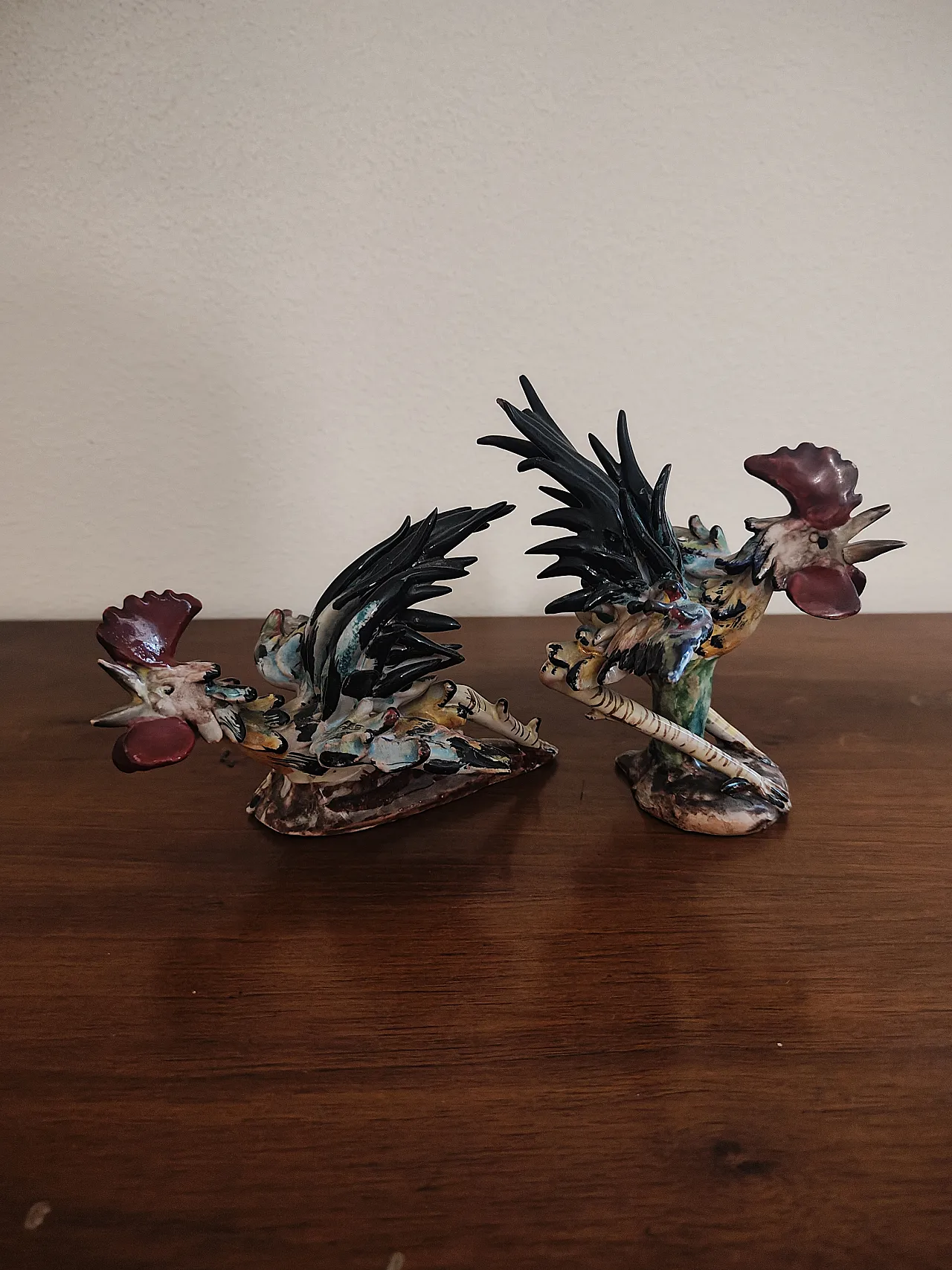 Pair of ceramic roosters 1
