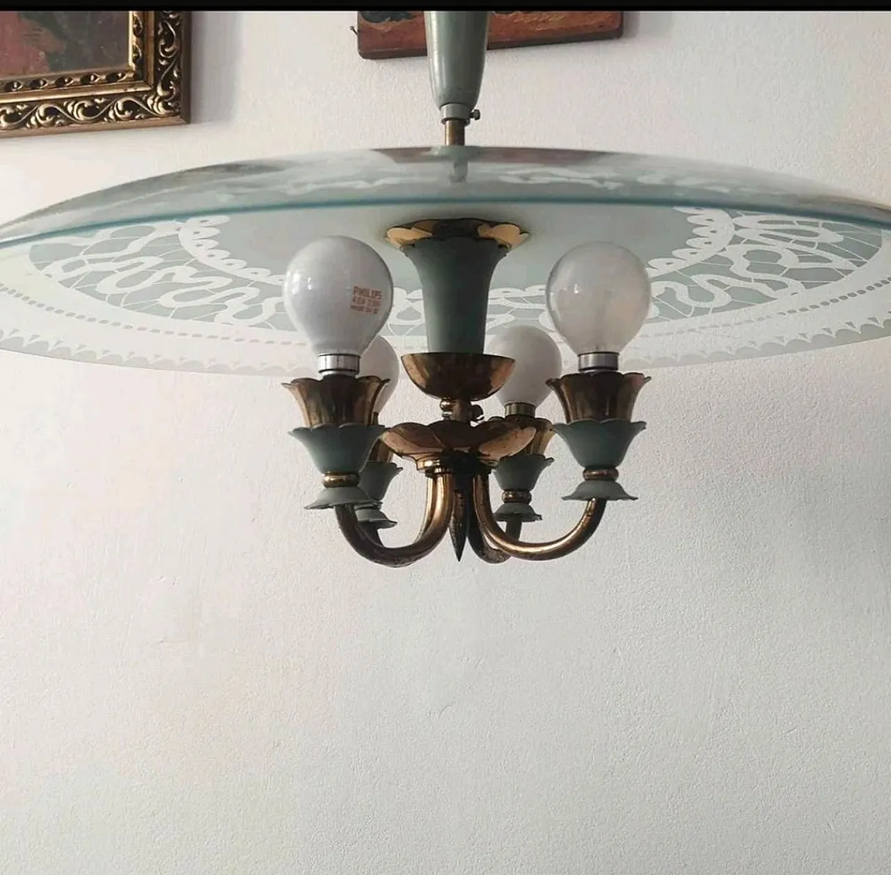 Chandelier in Pietro Chiesa style, Italy, 50s 2
