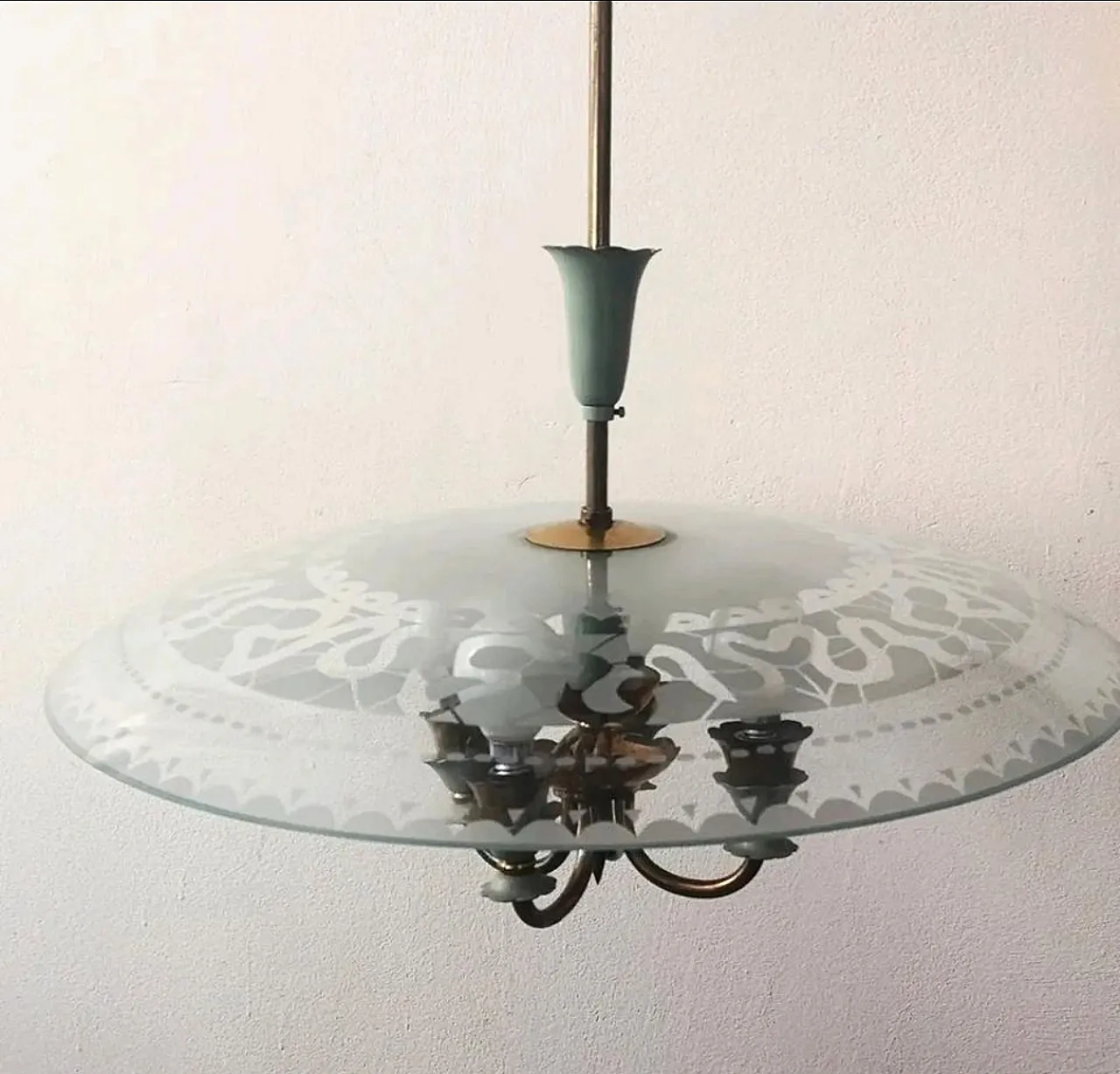 Chandelier in Pietro Chiesa style, Italy, 50s 4