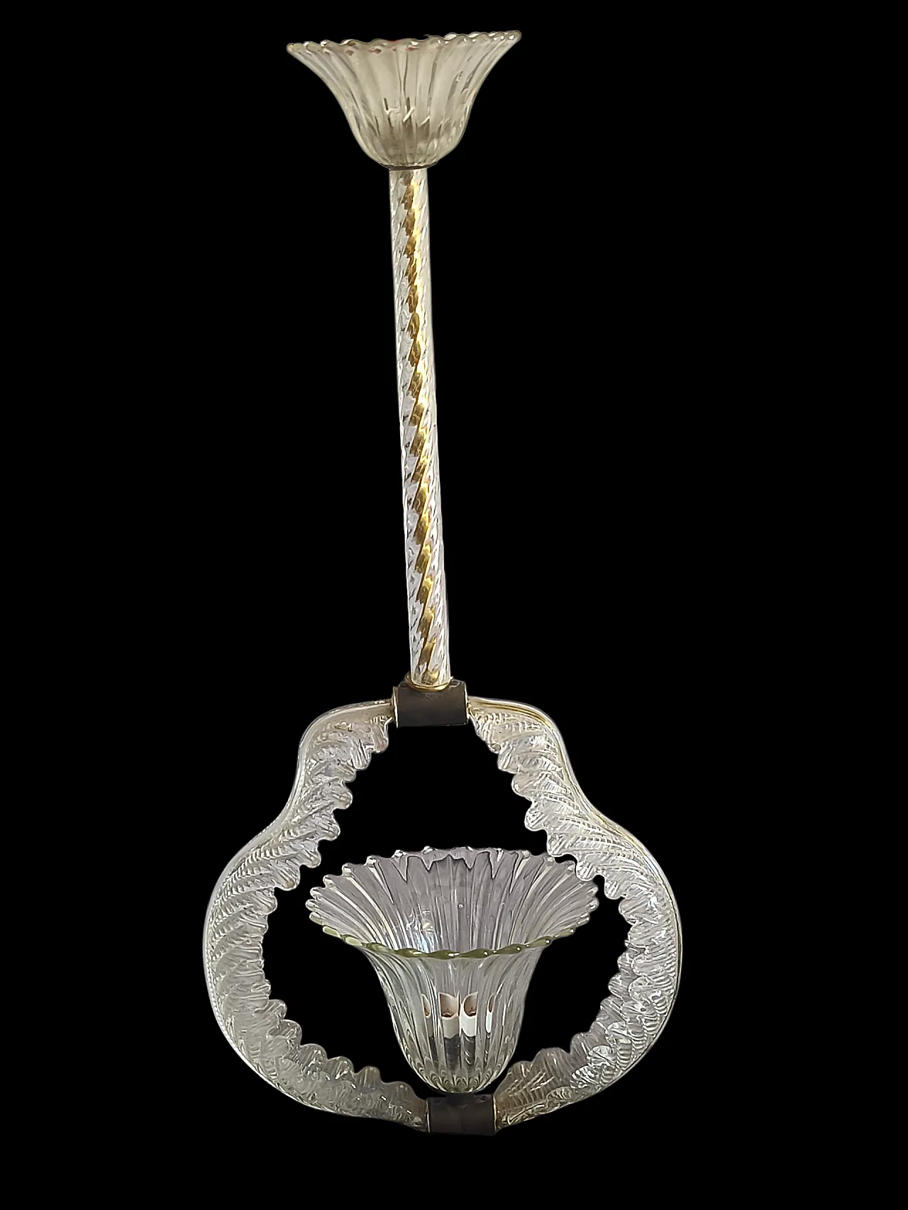 Barovier & Toso Murano glass pendant chandelier, 1950s 1