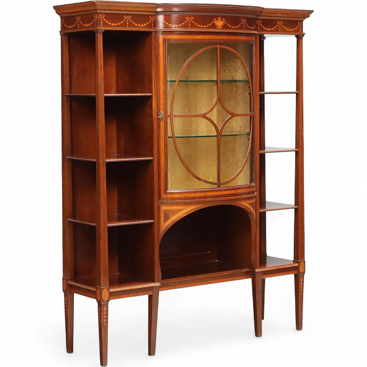 Mahogany display cabinet with maple inlays, 19th century 11