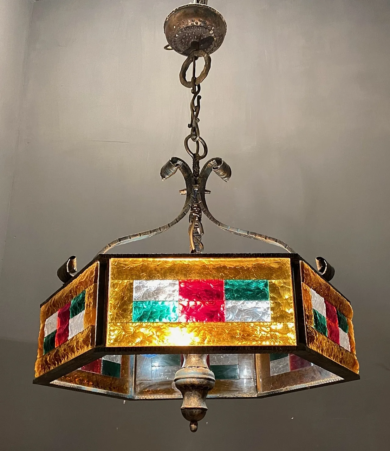 Brutalist Murano chandelier, 1960s 1