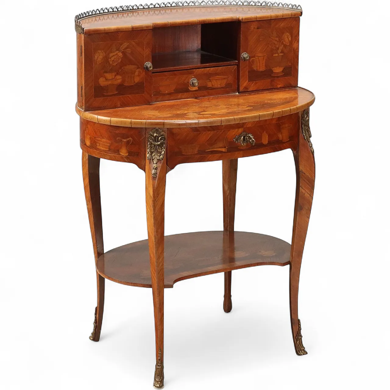 Desk in Bois de Rose with inlays, early 20th century 11