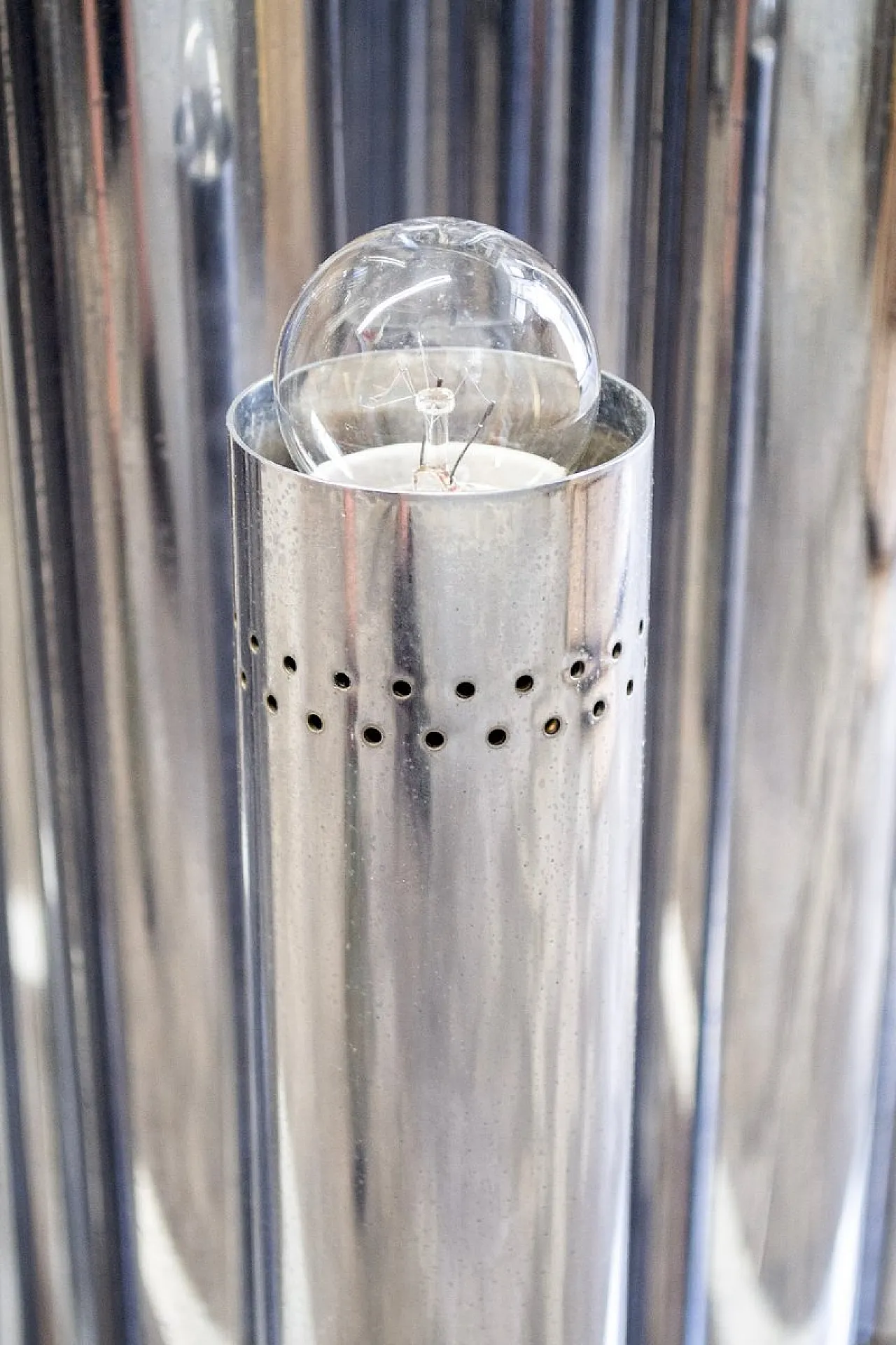 Lampada da soffitto con 13 luci cromate di Goffredo Reggiani, anni '70 4