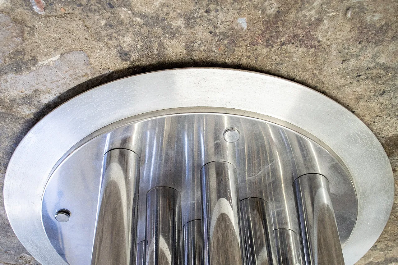 Lampada da soffitto con 13 luci cromate di Goffredo Reggiani, anni '70 6