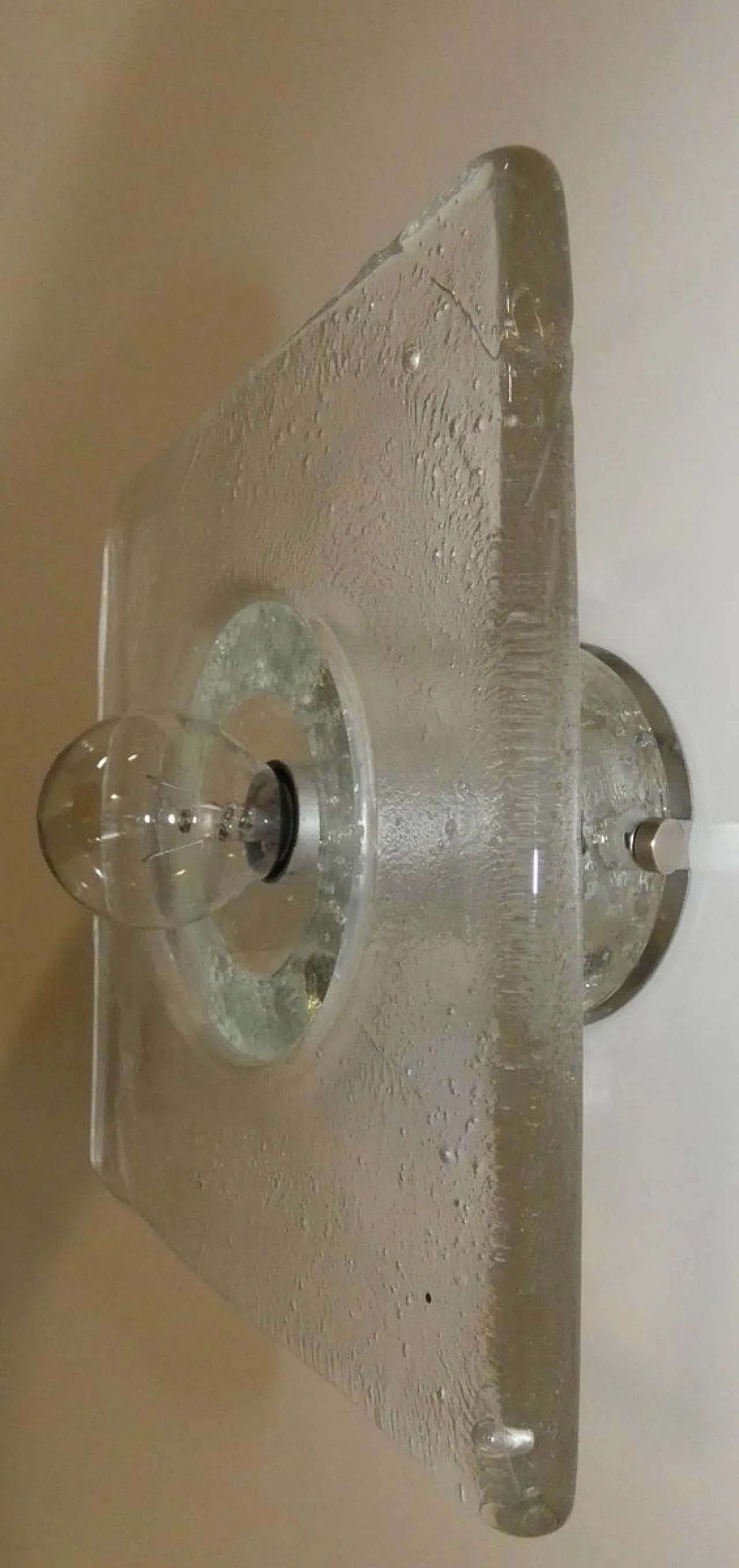 Lampada Bulicante in vetro di A. Poli per Poliarte Verona, anni '60 5