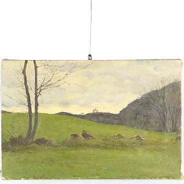Glimpse of the Lombardy countryside by Eugenio Spreafico, 19th century