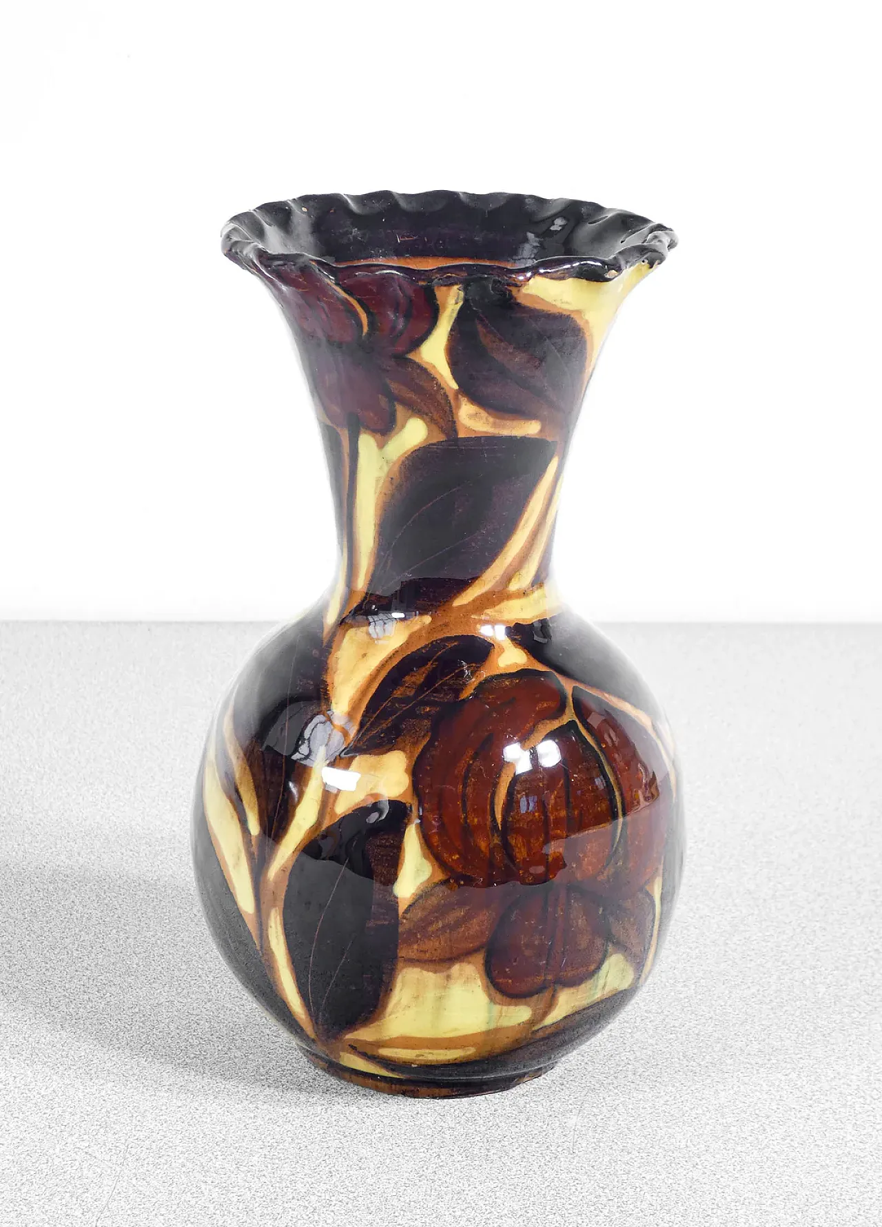 Vaso in ceramica dipinta e smaltata, metà '900 1