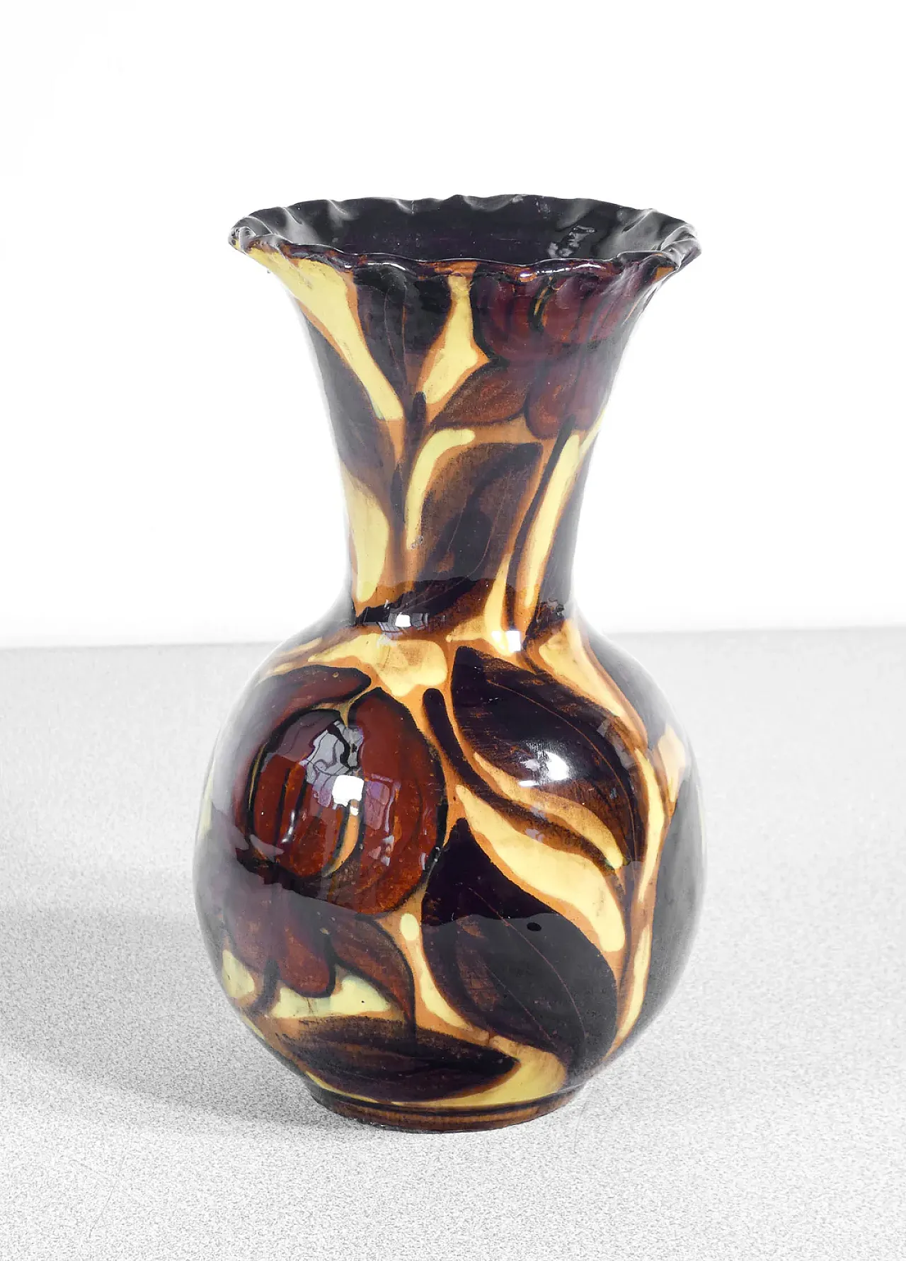 Vaso in ceramica dipinta e smaltata, metà '900 2