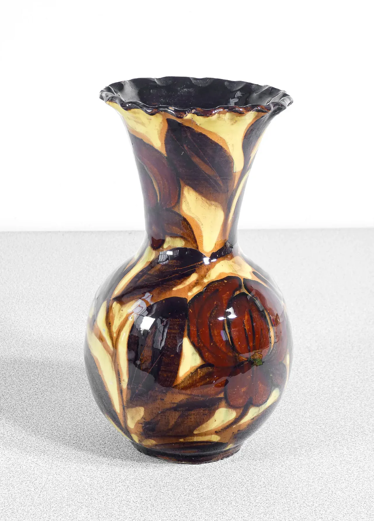 Vaso in ceramica dipinta e smaltata, metà '900 3