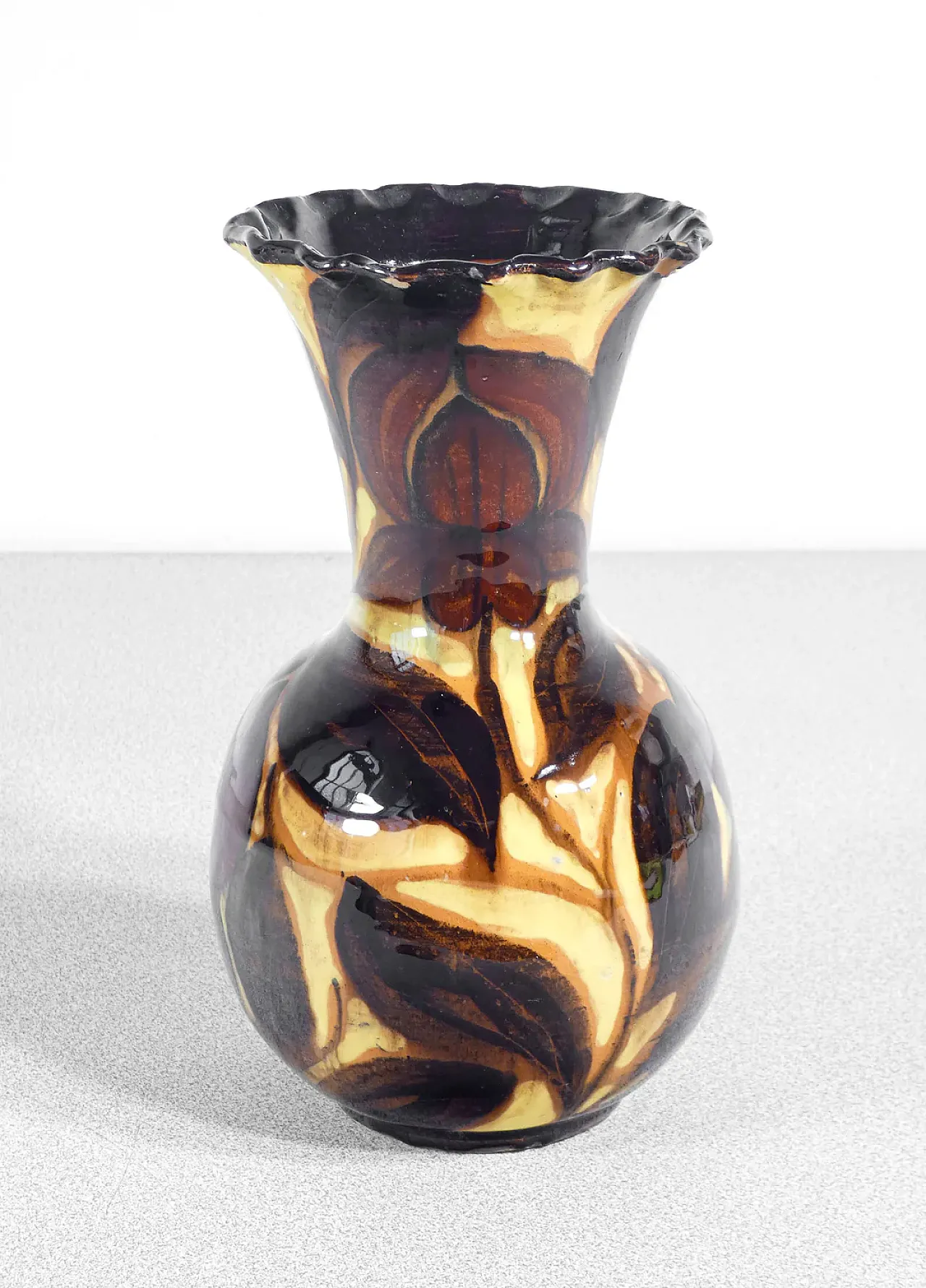 Vaso in ceramica dipinta e smaltata, metà '900 4
