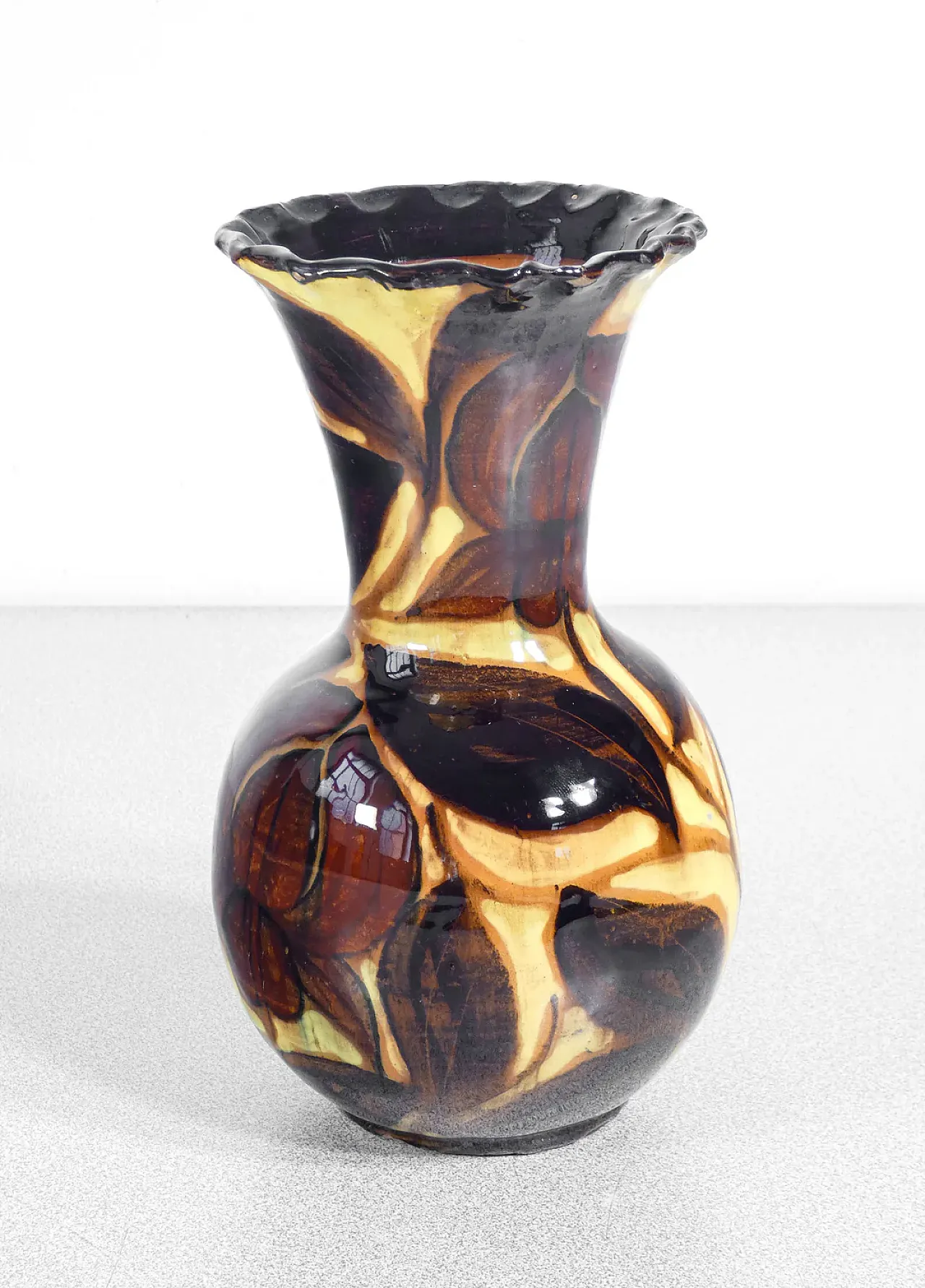 Vaso in ceramica dipinta e smaltata, metà '900 5