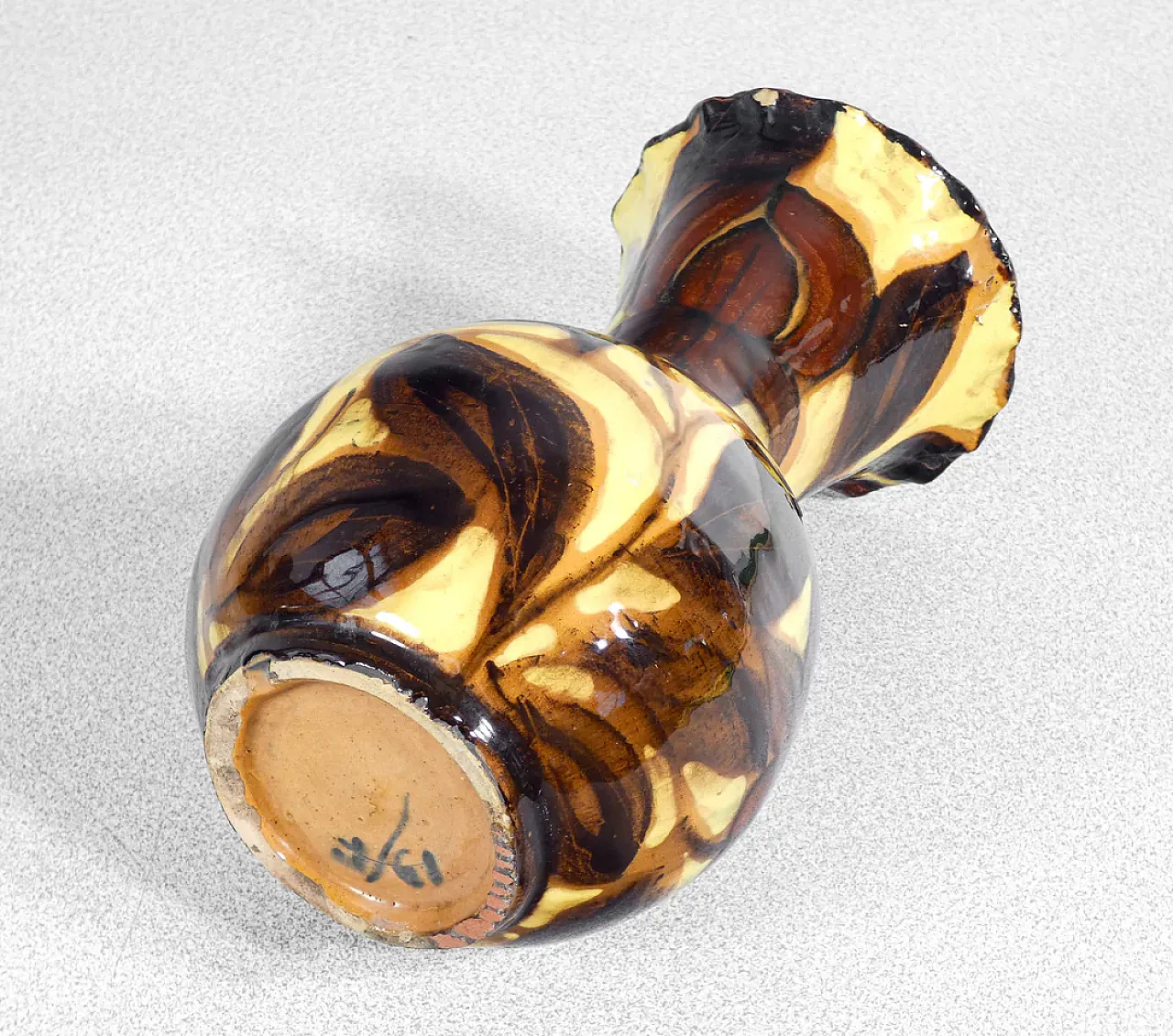 Vaso in ceramica dipinta e smaltata, metà '900 7