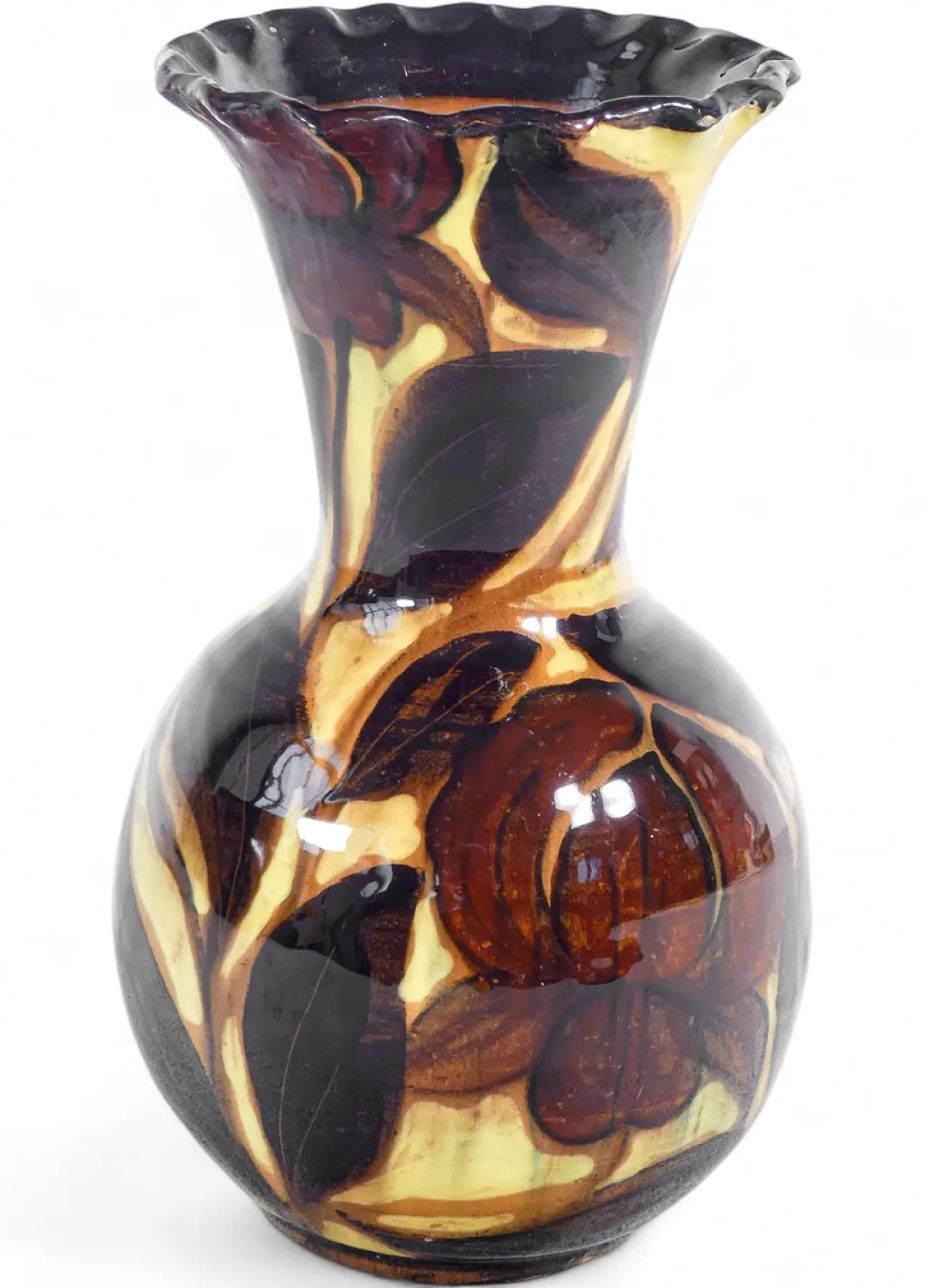 Vaso in ceramica dipinta e smaltata, metà '900 8