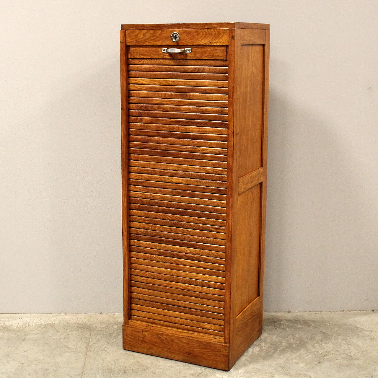 Filing cabinet with oak archive filing shutter, early 1900s 2
