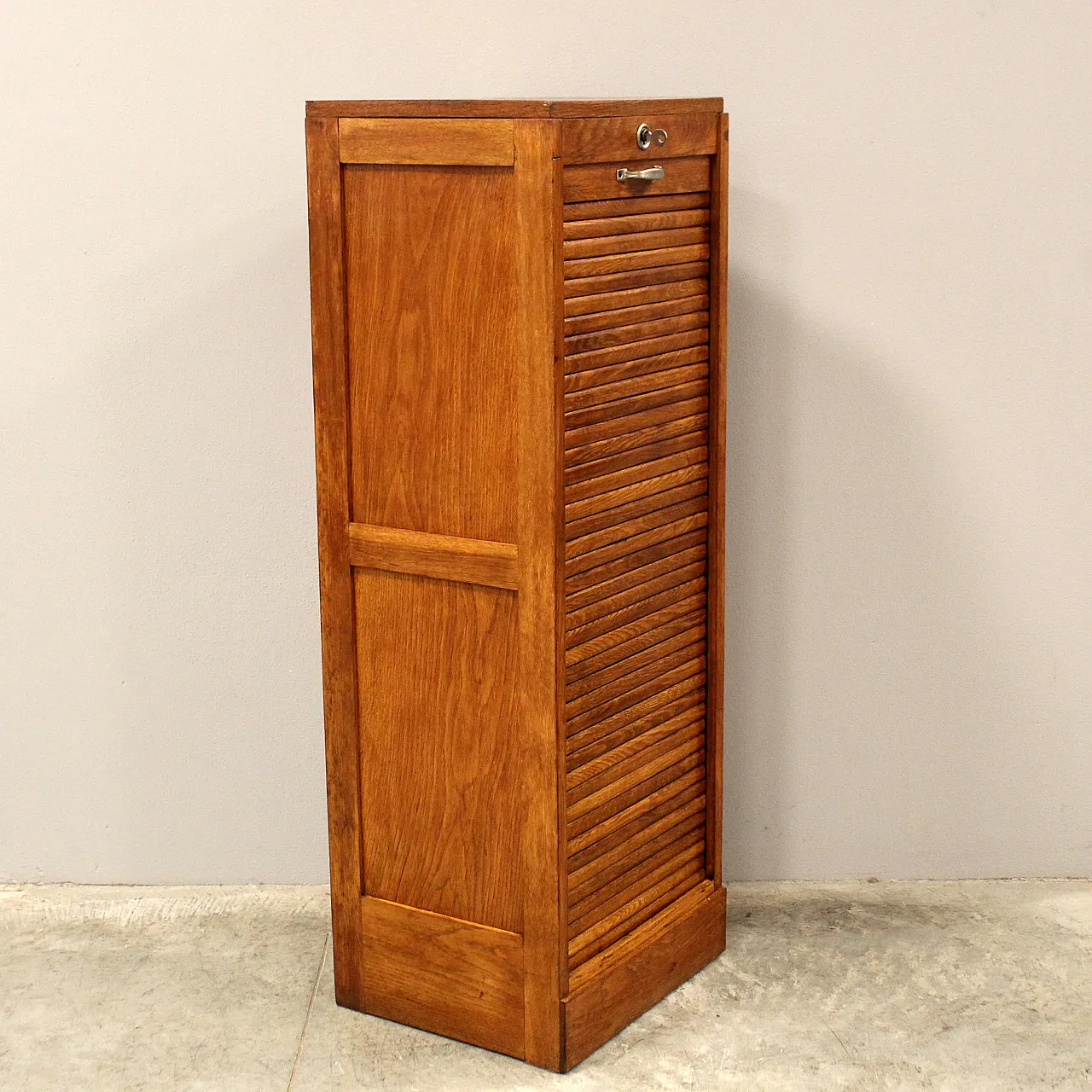 Filing cabinet with oak archive filing shutter, early 1900s 3