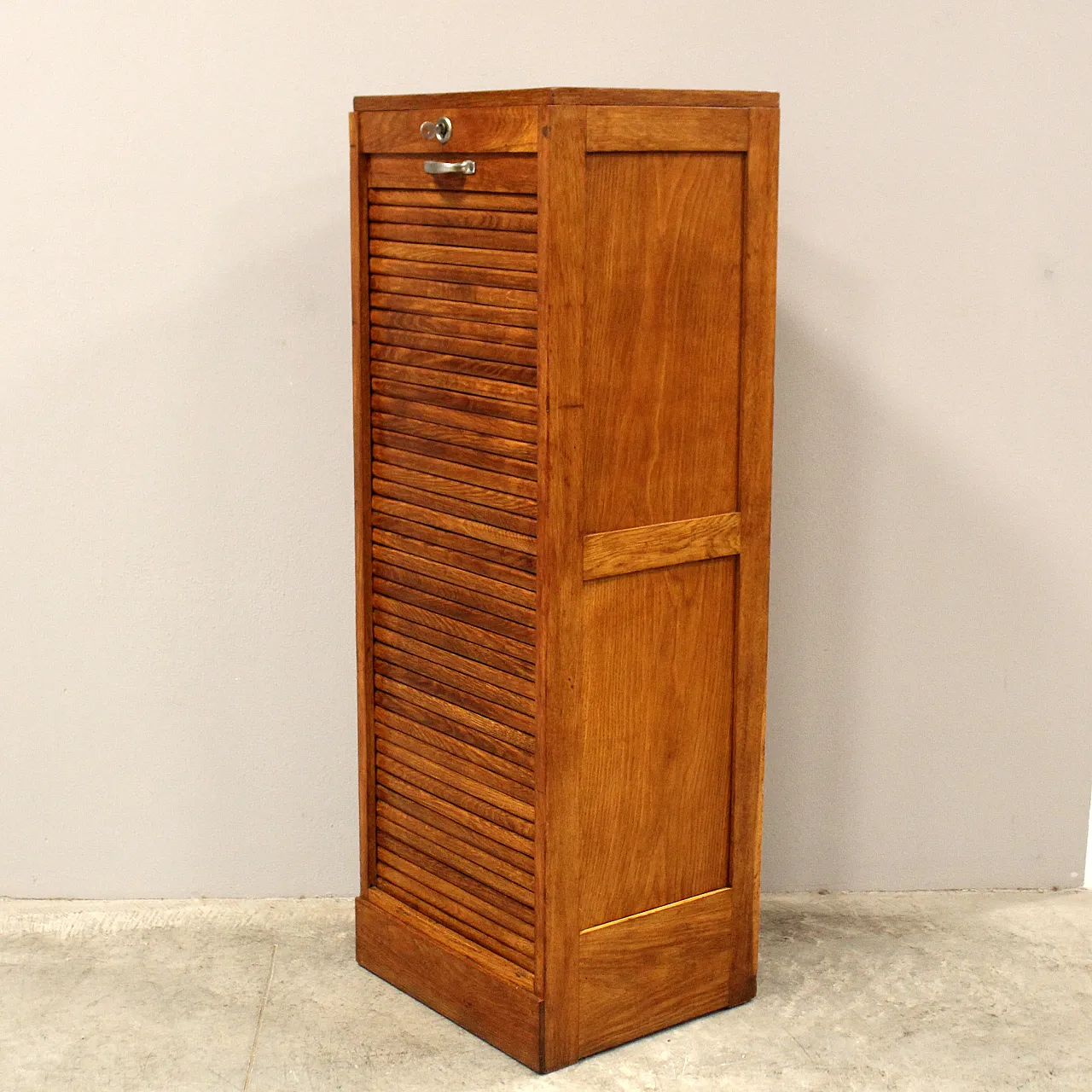 Filing cabinet with oak archive filing shutter, early 1900s 4
