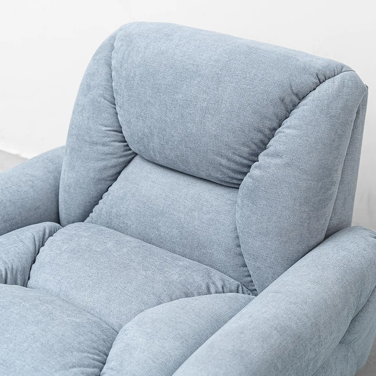 Pair of light blue fabric armchairs, 1950s 2