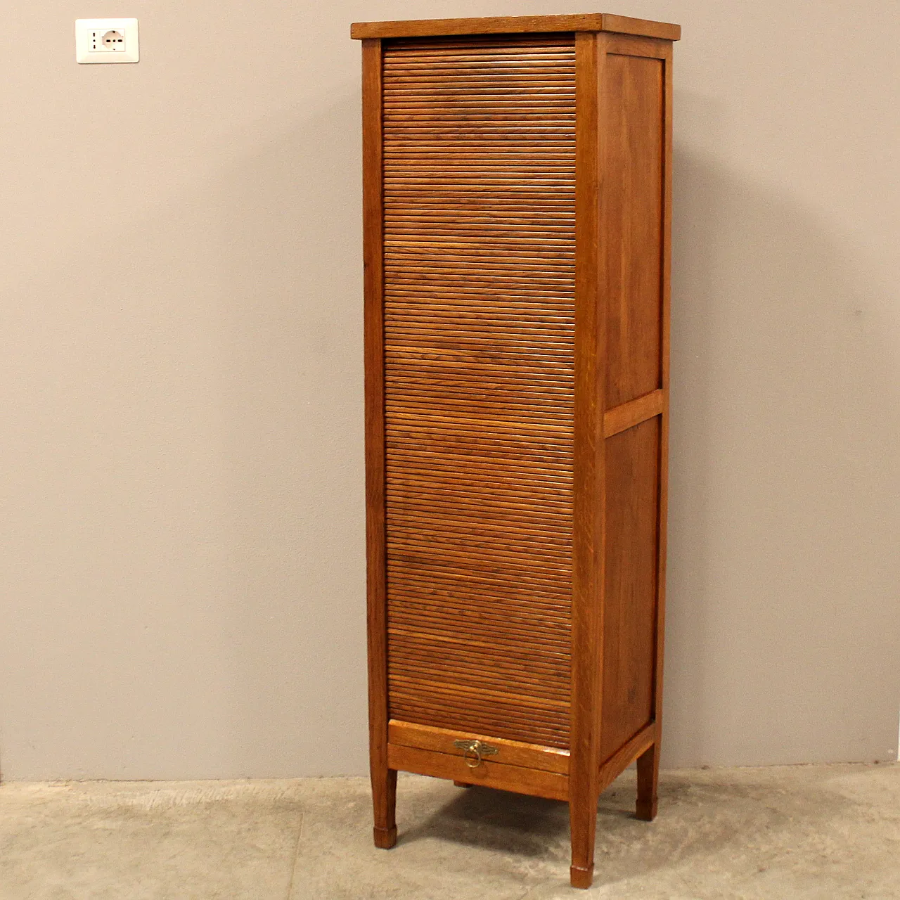 Filing cabinet with oak archive filing shutter, early 1900s 2