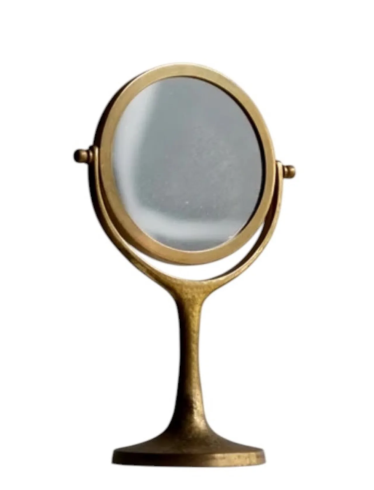 Specchio Mid-century in ottone martellato, Francia 1960 1