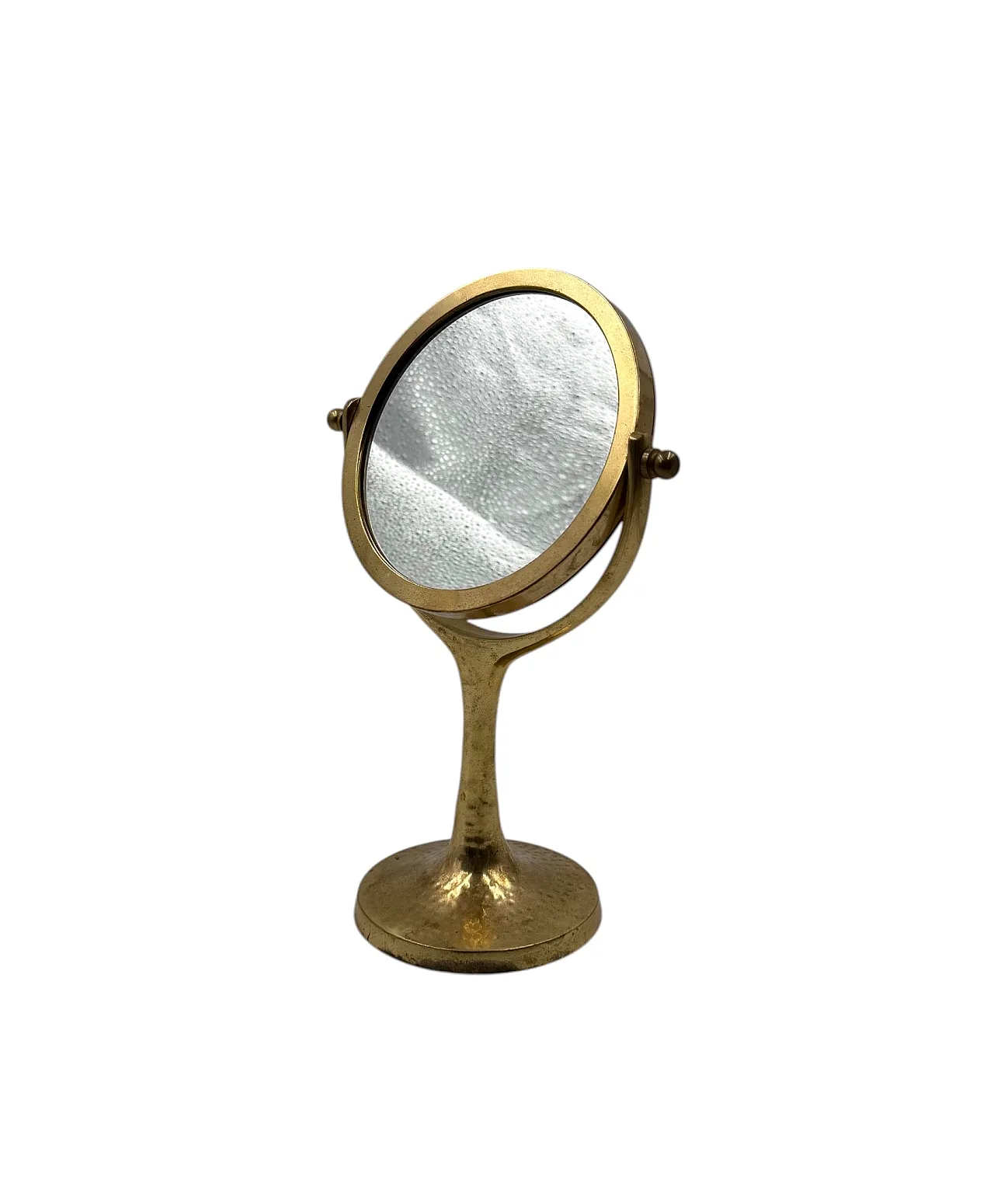 Specchio Mid-century in ottone martellato, Francia 1960 5