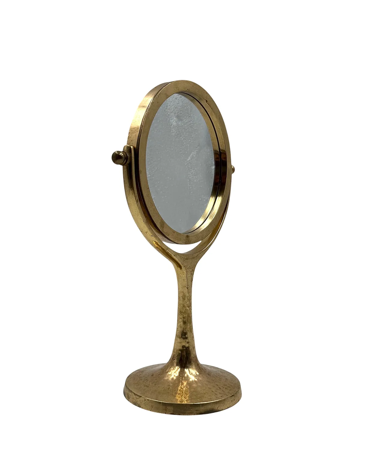 Specchio Mid-century in ottone martellato, Francia 1960 9