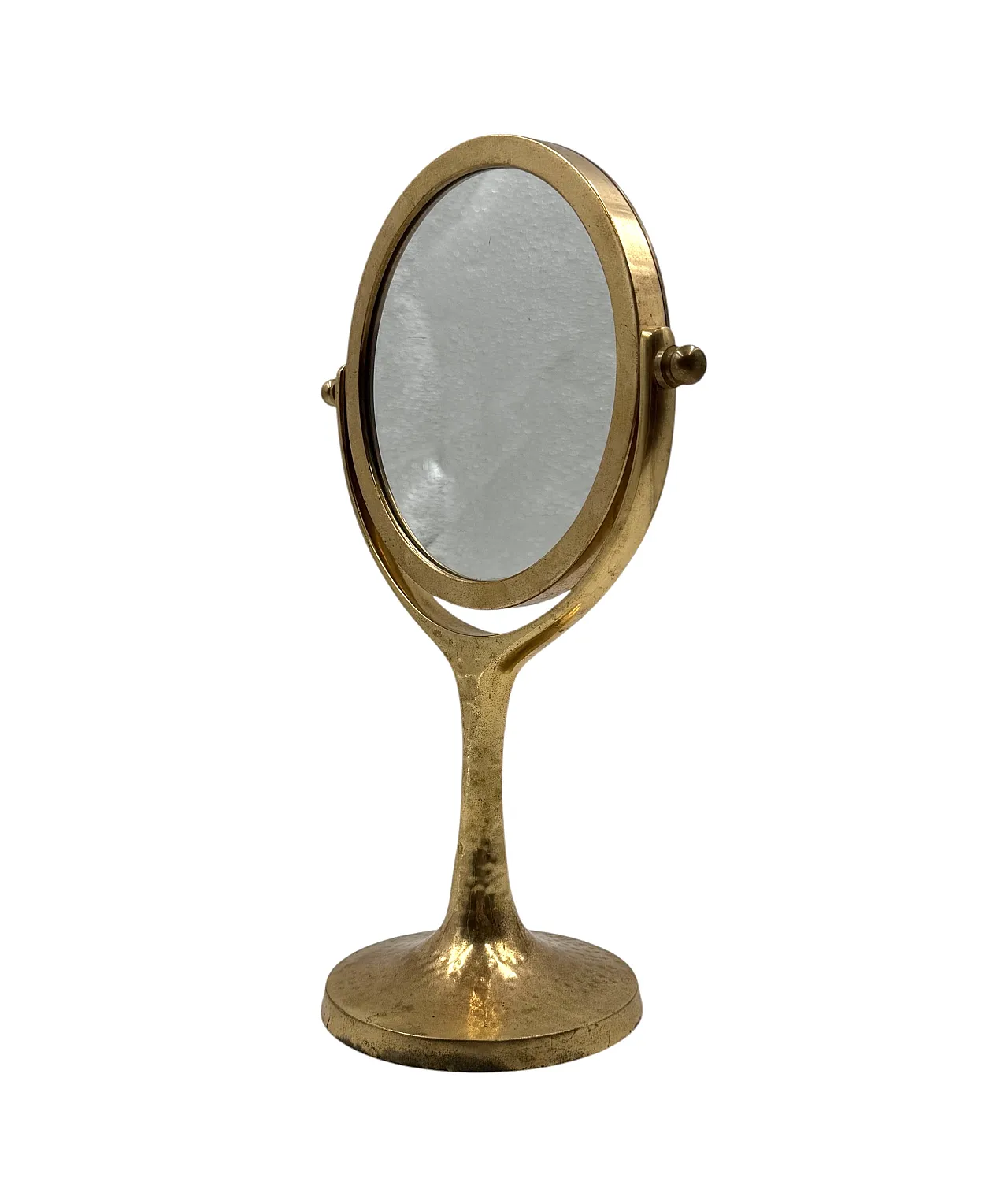 Specchio Mid-century in ottone martellato, Francia 1960 11