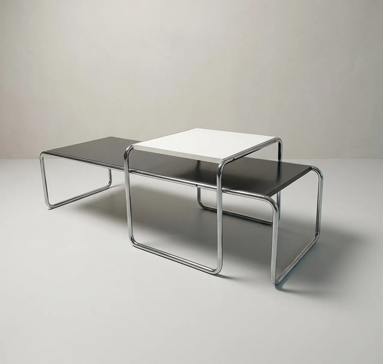Pair of Laccio low tables by Marcel Breuer for Gavina 60s, 70s 1