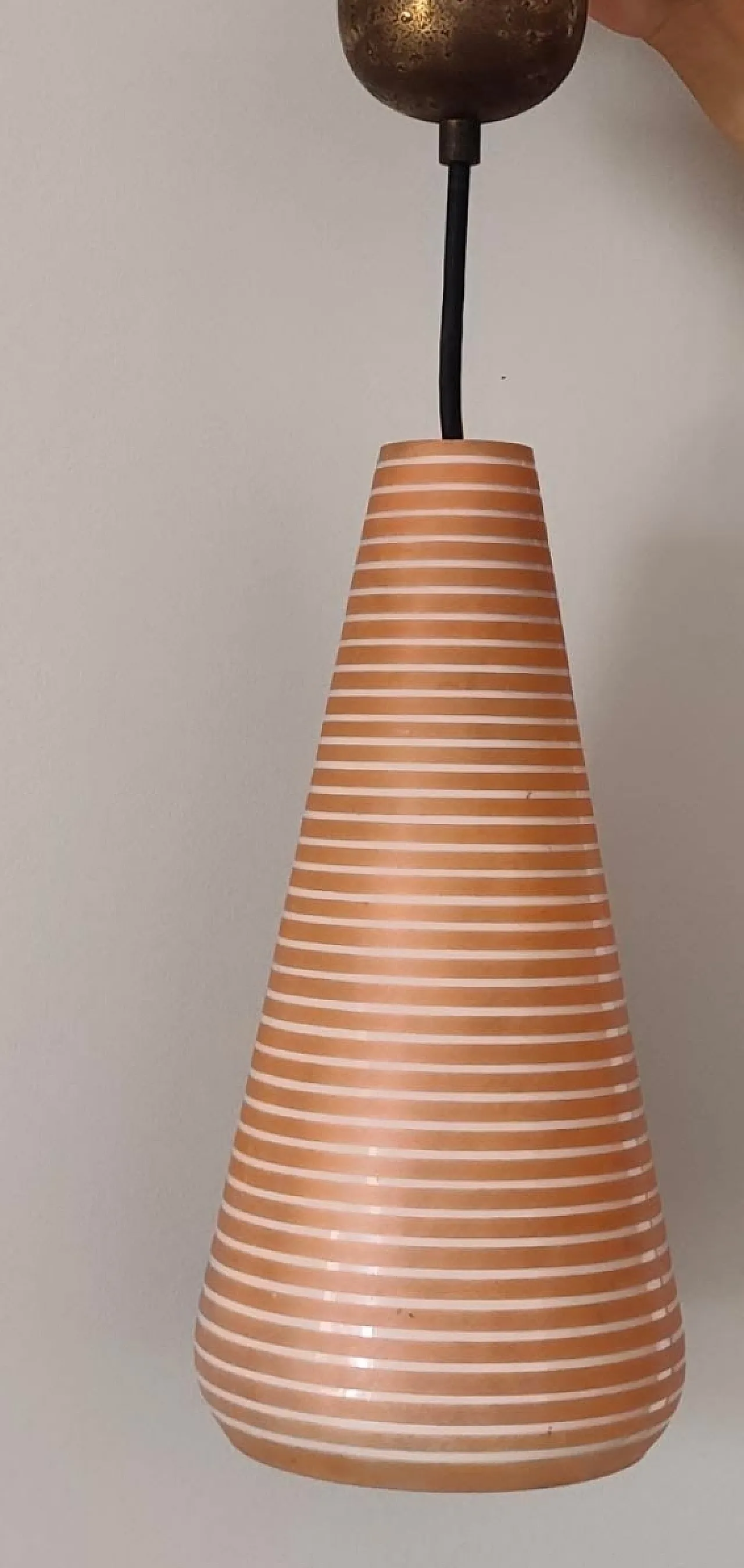 Coppia di lampade a sospensione in vetro di Murano, anni '40 2