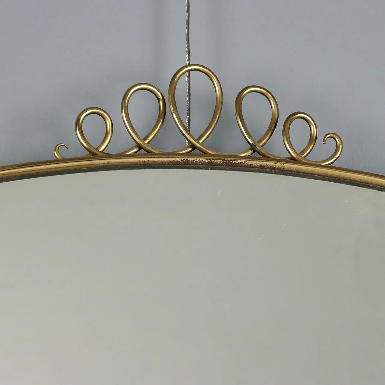 Specchio con cornice in ottone, metà '900 3