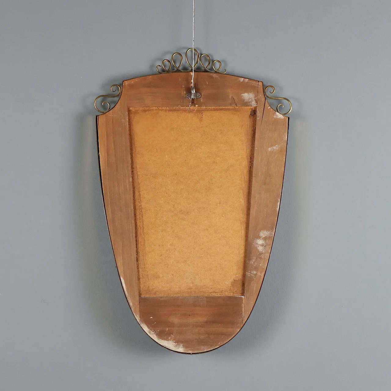 Specchio con cornice in ottone, metà '900 6