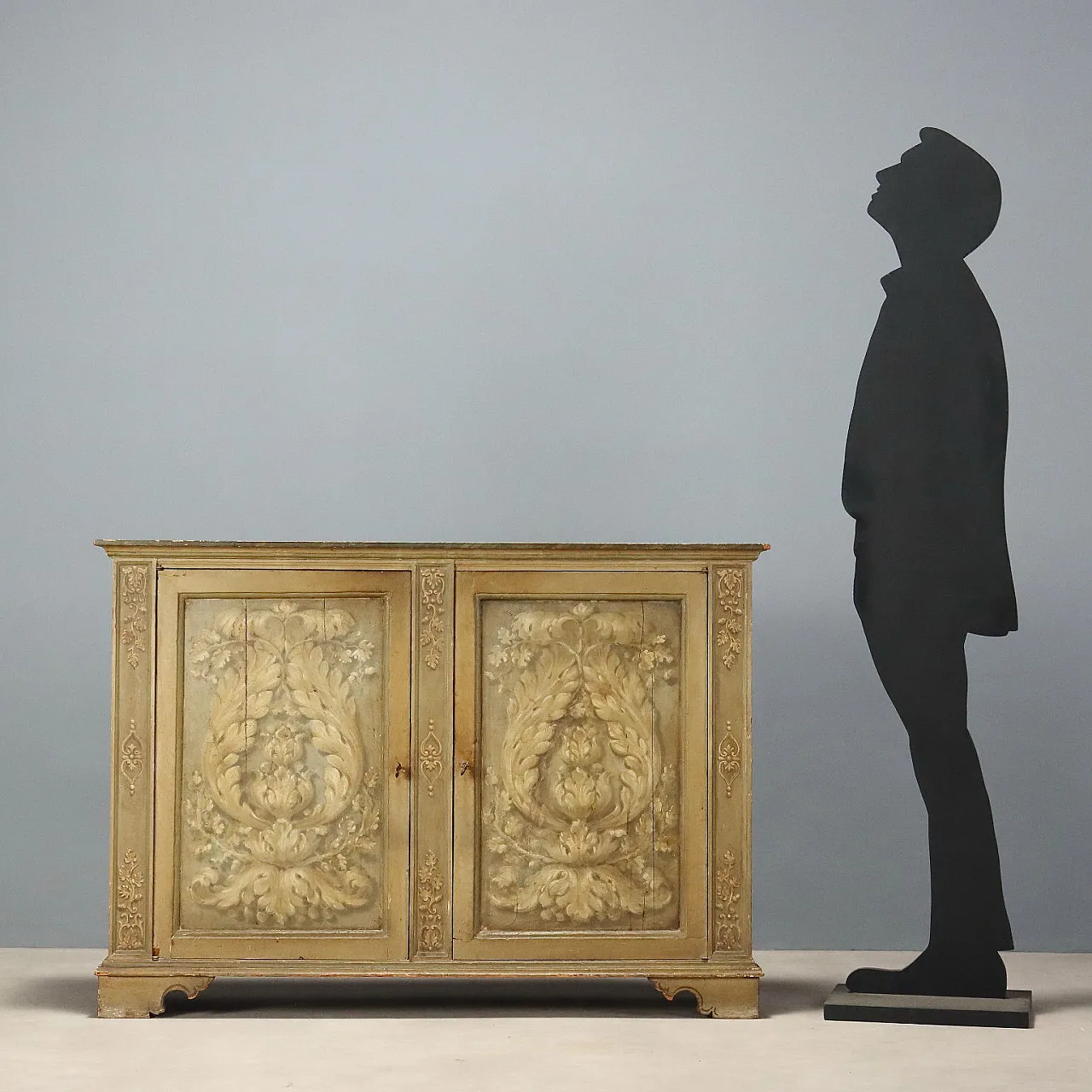Baroque style sideboard in fir and poplar, 19th century 2