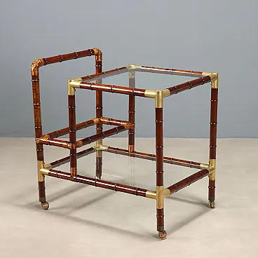 Carrello bar in bambù, metà '900