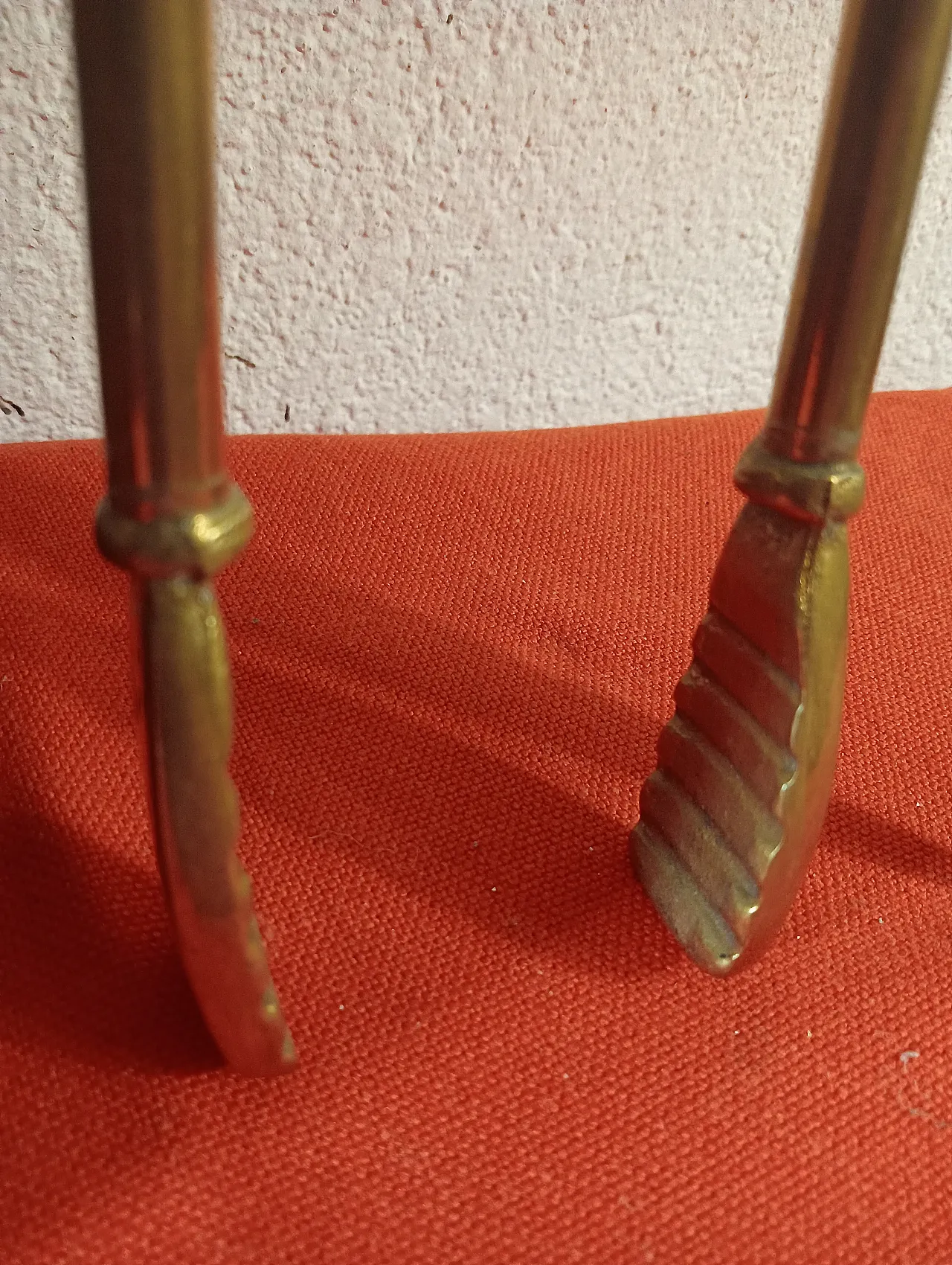 George III style brass fireplace set, 1950s 5
